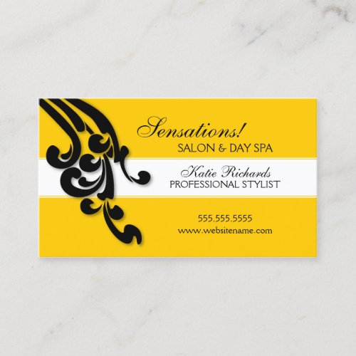 Elegant Swirls Salon Business Cards