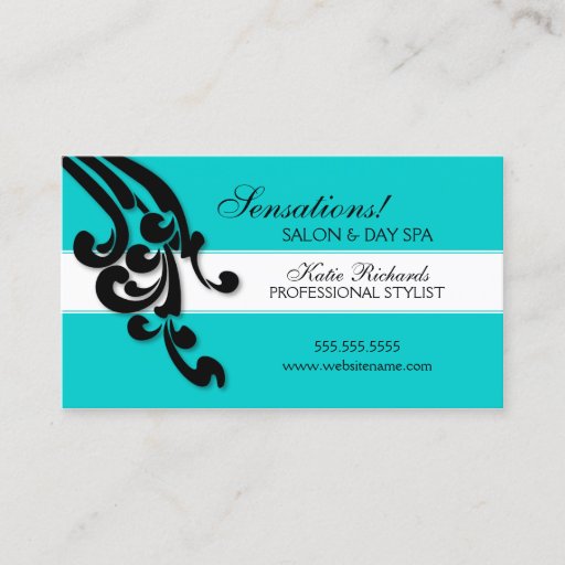 Customizable Elegant Swirls Salon Business Cards