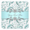 Elegant Swirls Teal Blue