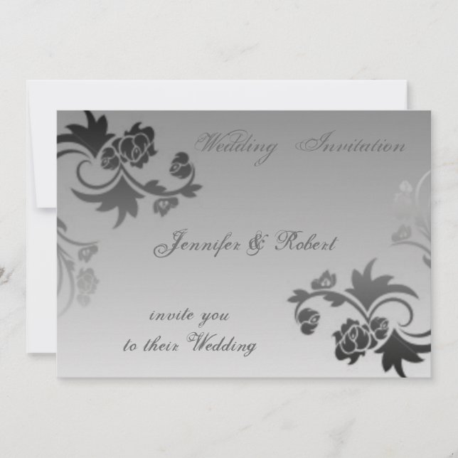 Elegant Swirls Wedding  Invitation (Front)