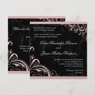 Elegant Swirls Wedding Invitation - CUSTOM