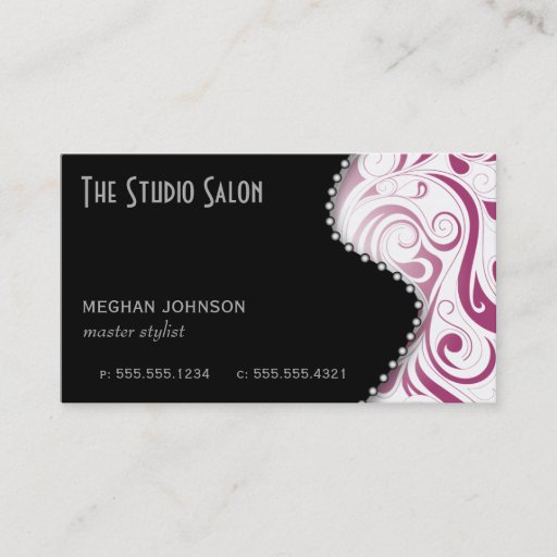 Customizable Elegant Swirly Appointment Business Card Fuchsia