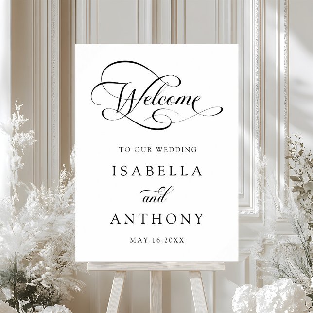 Elegant Swirly Calligraphy Wedding Welcome  Foam Board (Creator Uploaded)