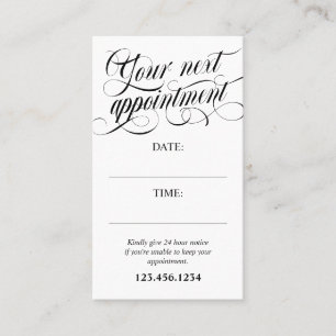 Elegant Swirly Calligraphy Your Next Appointment Card