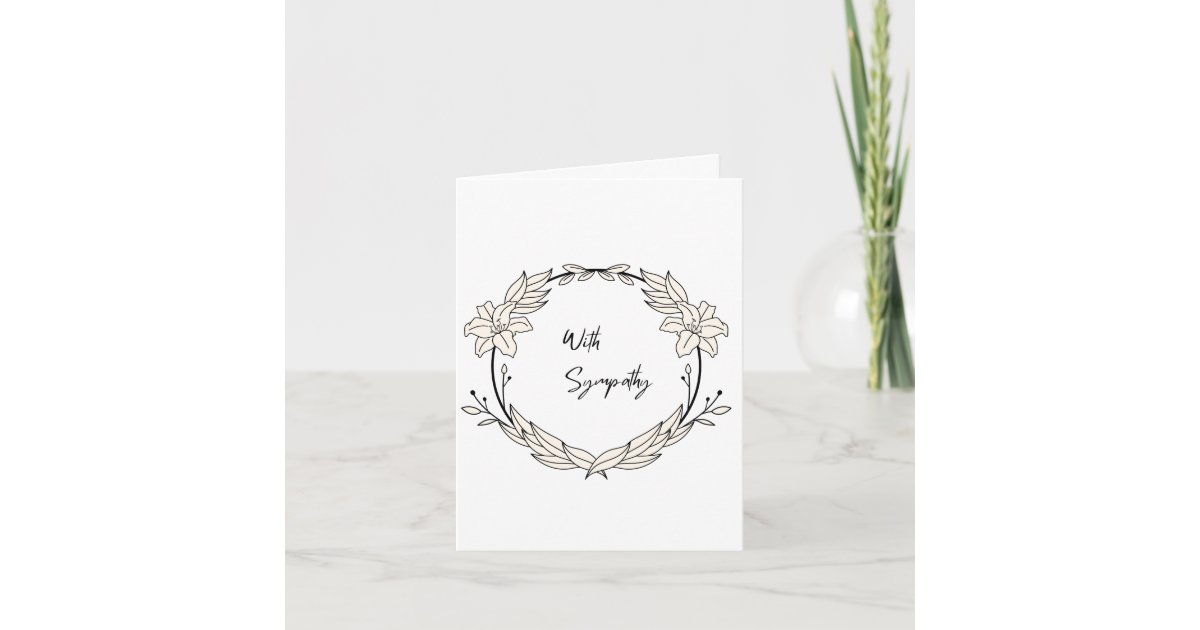 Elegant sympathy, condolence card. Editable. Card | Zazzle