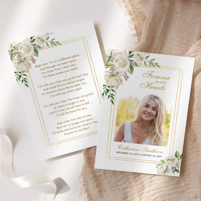 Elegant Sympathy Funeral Memorial Prayer Cards | Zazzle