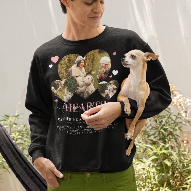 Elegant Sympathy Quote Heart Photos Memorial Sweatshirt (Creator Uploaded)
