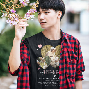Elegant Sympathy Quote Heart Photos Memorial T-Shirt