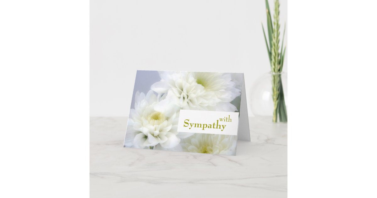 Elegant Sympathy White Flowers Card | Zazzle