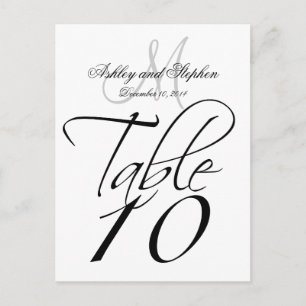 Elegant Table Number Cards for Weddings