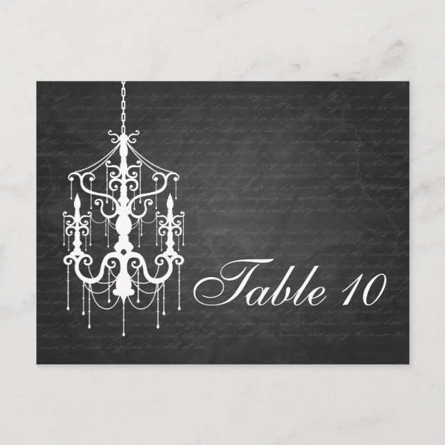 Elegant Table Number Chandelier Black (Front)