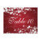 Elegant Table Number Cherry Blossom Red