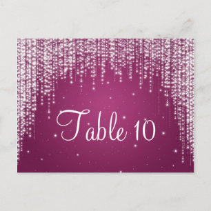 Elegant Table Number Night Dazzle Berry Pink