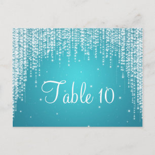 Elegant Table Number Night Dazzle Blue