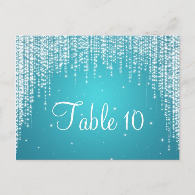 Elegant Table Number Night Dazzle Blue (Front)