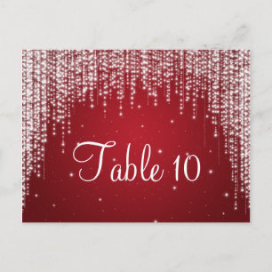Elegant Table Number Night Dazzle Red