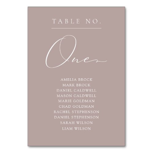 Elegant Table Number One Seating Chart