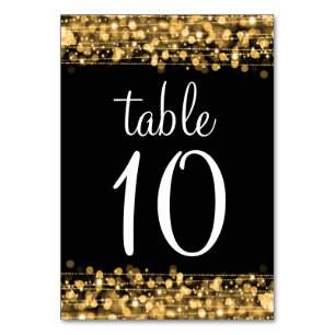 Elegant Table Number Party Sparkles Gold
