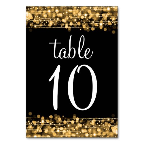 Elegant Table Number Party Sparkles Gold