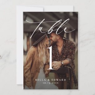 Elegant Table Number Photo Card