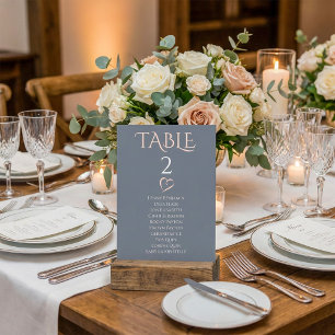 Elegant table number Seating Chart with heart
