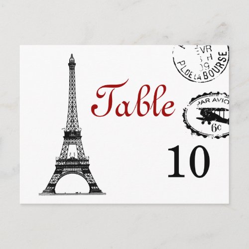 Elegant Table Number Vintage Paris Postcard