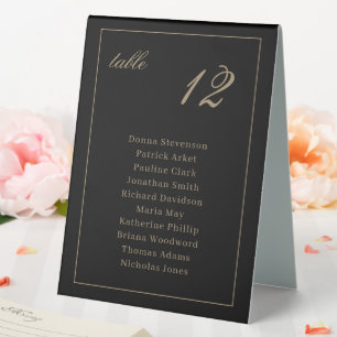 Elegant table tent number sign