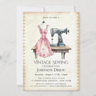 Elegant Tailor & Sewing Party Invitation