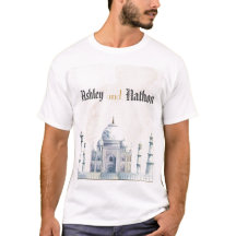Elegant Taj Mahal Typology Watercolor Wedding