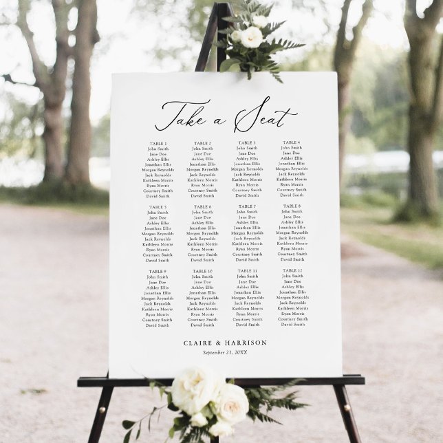 Elegant Take a Seat 12 Table Seating Chart Foam Board (Creator Uploaded)