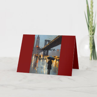 Elegant Take Care & Thank You Greeting Card