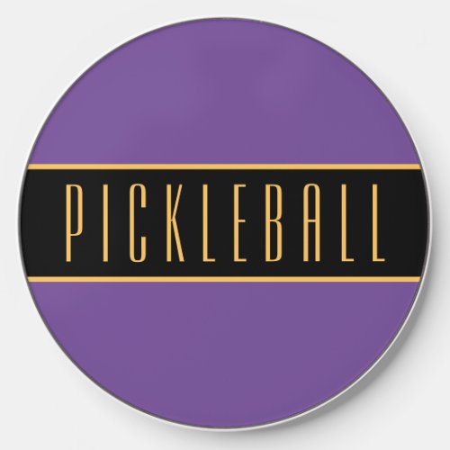 Elegant Tall Slim PICKLEBALL Text Purple Stripes Wireless Charger