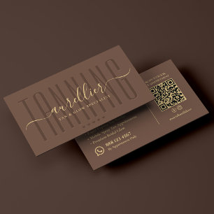Elegant Tan Artist Tanning Glow Specialist Brown Business Card