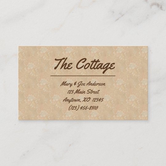 Elegant Tan & Beige Guest House Vacation Rental Business Card | Zazzle.com