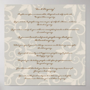 Elegant Tan Do It Anyway Poster