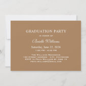 Elegant Tan Photo Collage Graduation Party Invitation (Back)