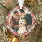 Elegant Tan Tartan Plaid Christmas Monogram