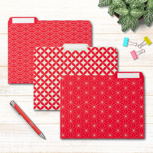 Elegant Tangerine Cream Geometric Patterns File Folder