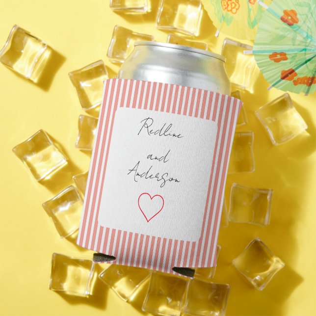 Elegant Tangerine Wedding Can Cooler (In Situ Summer)