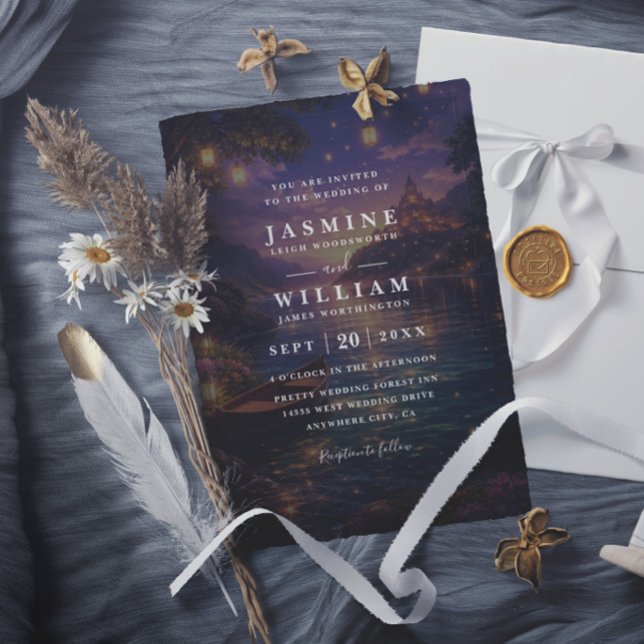 Elegant Tangled Lanterns Modern Chic Wedding Invitation (Creator Uploaded)