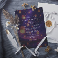 Elegant Tangled Lanterns Modern QR Code Wedding