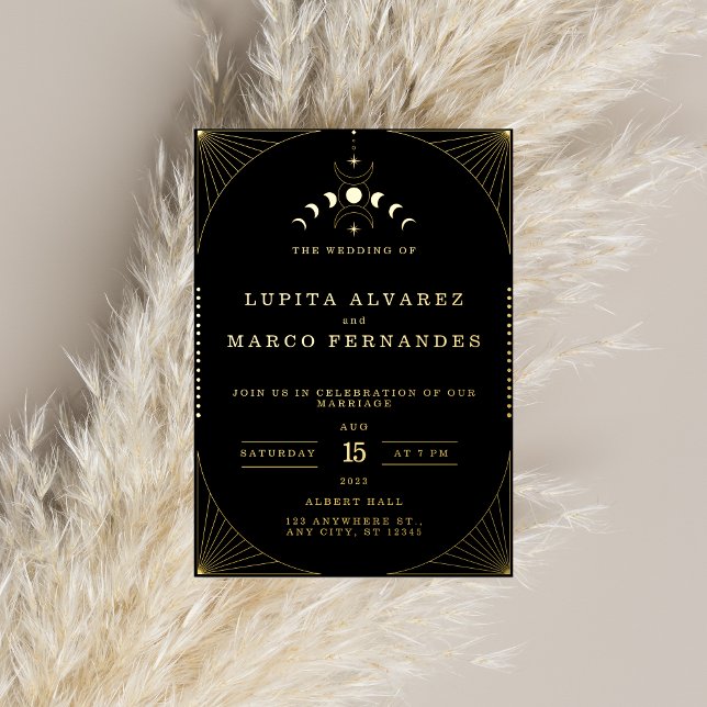 Elegant Tarot Gold Foil Wedding Invitation Foil Invitation (Creator Uploaded)