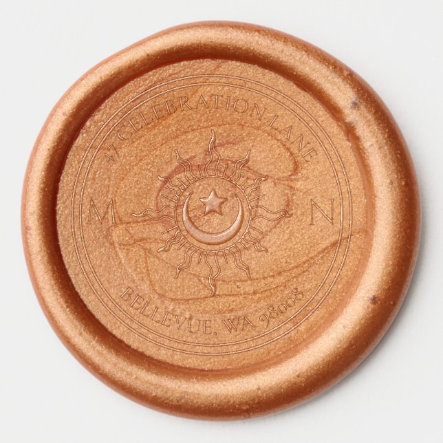 Elegant Tarot Wedding Wax Seal Sticker (Front)