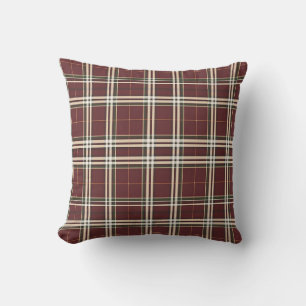 Elegant Tartan-Inspired Throw Pillow