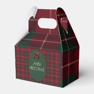Elegant Tartan Plaid Christmas Holiday Party Favor Boxes