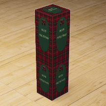 Elegant Tartan Plaid Christmas Holiday Party Wine