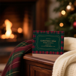 Elegant Tartan Plaid Christmas Party Invitation