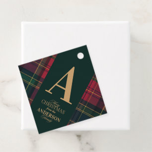 Elegant Tartan Plaid Christmas Party Invitation Favor Tags