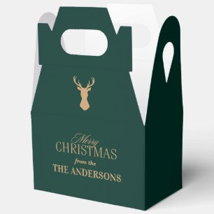 Elegant Tartan Plaid Merry Christmas Family Name Favor Boxes