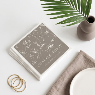 Elegant Taupe and Ivory Chapter 40th Birthday Napkins